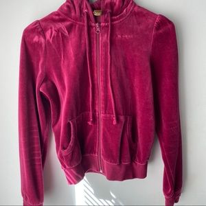 Crop zip-up jacket burgundy Small Copper Key